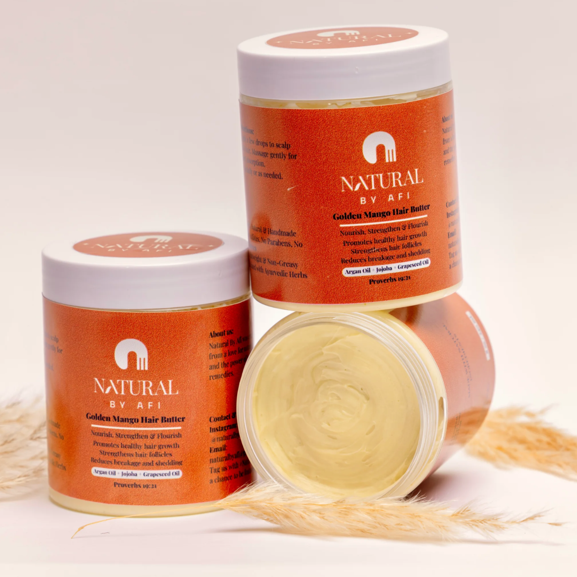 Self-Care Set Golden- Golden Mango Hair Butter, Satin Bonnet, Scrunchy